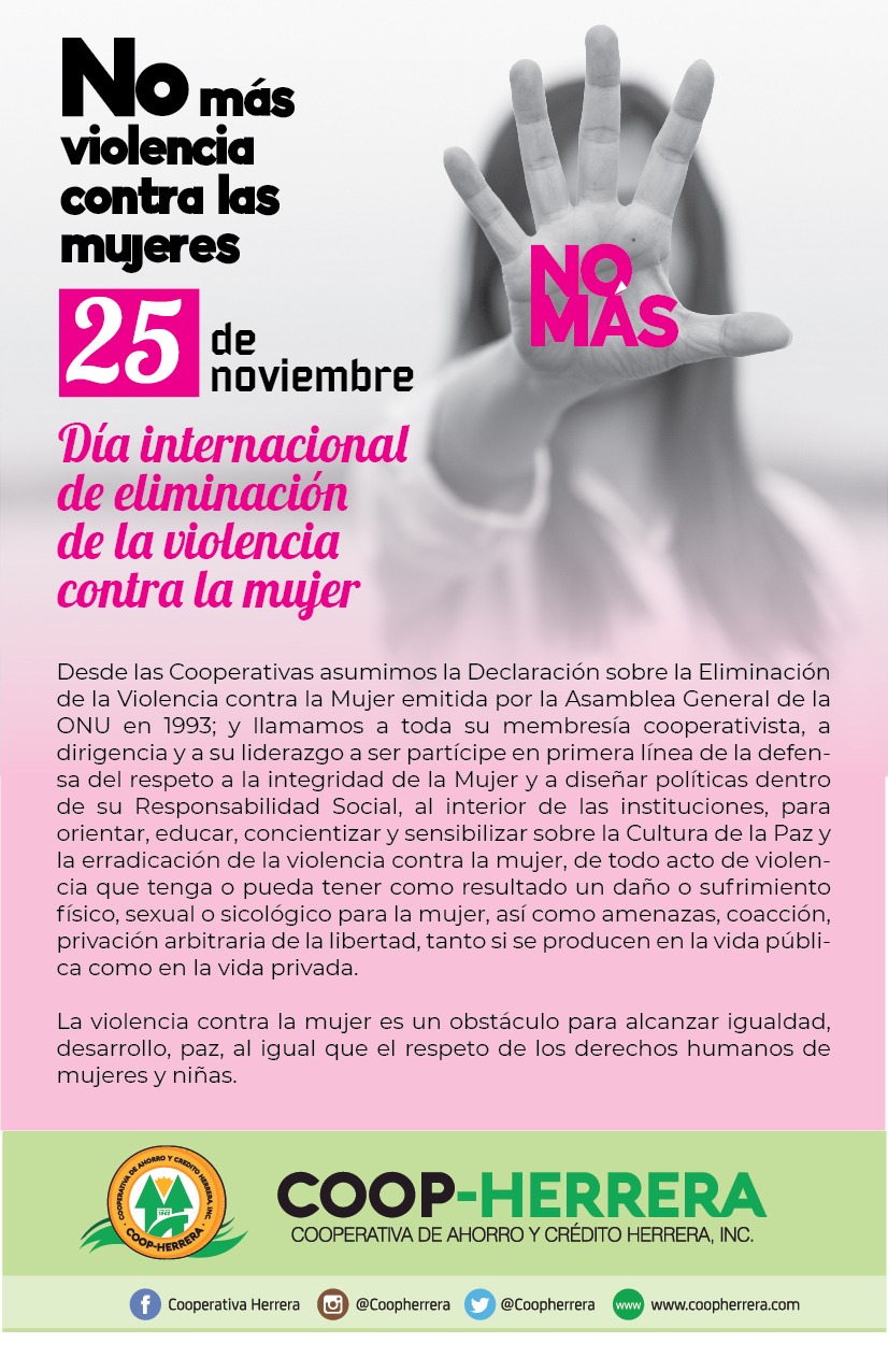 No Mas Violencia Contra La Mujer Coopherrera 9593